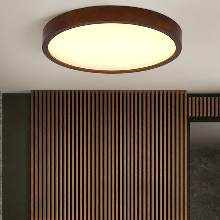 Moderne minimalistische runde Acryl-Eisen-Holz-LED-Deckenleuchte für das Schlafzimmer 