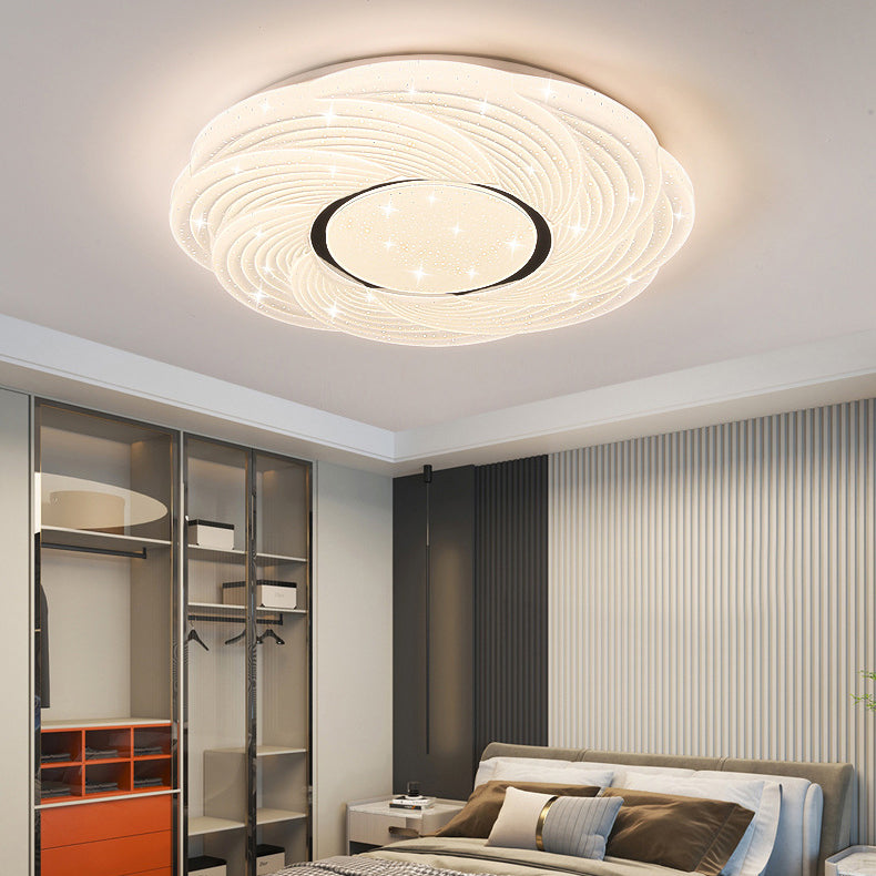 Lumière de plafond LED en acrylique fer modern simplicité carré rond pétale pour chambre 