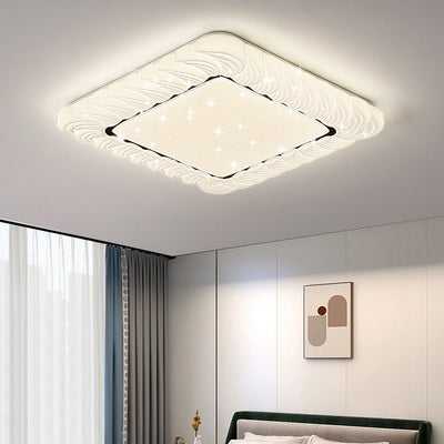 Lumière de plafond LED en acrylique fer modern simplicité carré rond pétale pour chambre 
