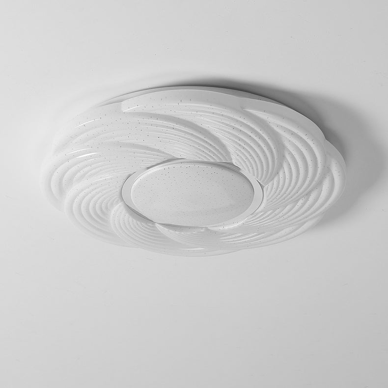 Modern Simplicity Iron Acrylic Square Round Petal LED Flush Mount Ceiling Light For Bedroom