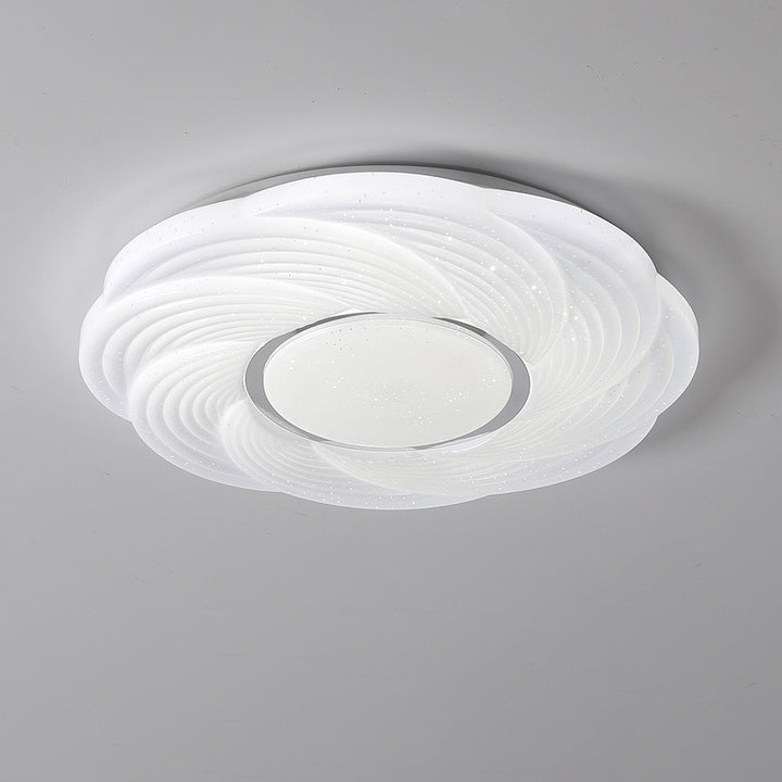 Modern Simplicity Iron Acrylic Square Round Petal LED Flush Mount Ceiling Light For Bedroom