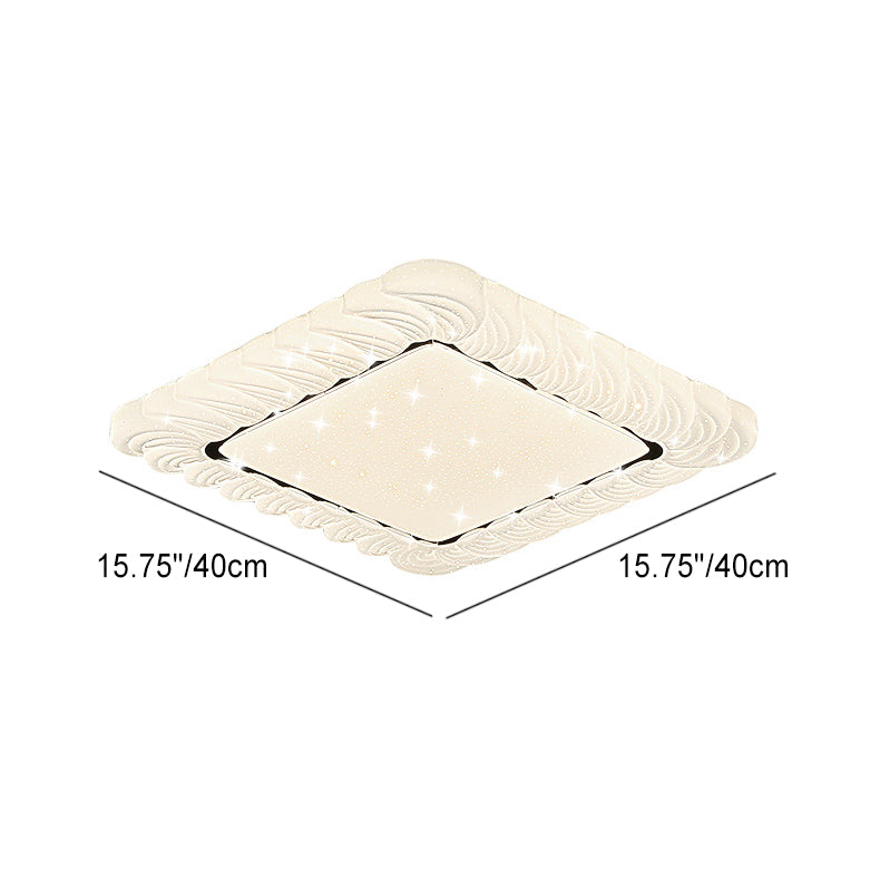 Lumière de plafond LED en acrylique fer modern simplicité carré rond pétale pour chambre 
