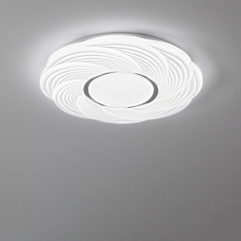 Modern Simplicity Iron Acrylic Square Round Petal LED Flush Mount Ceiling Light For Bedroom