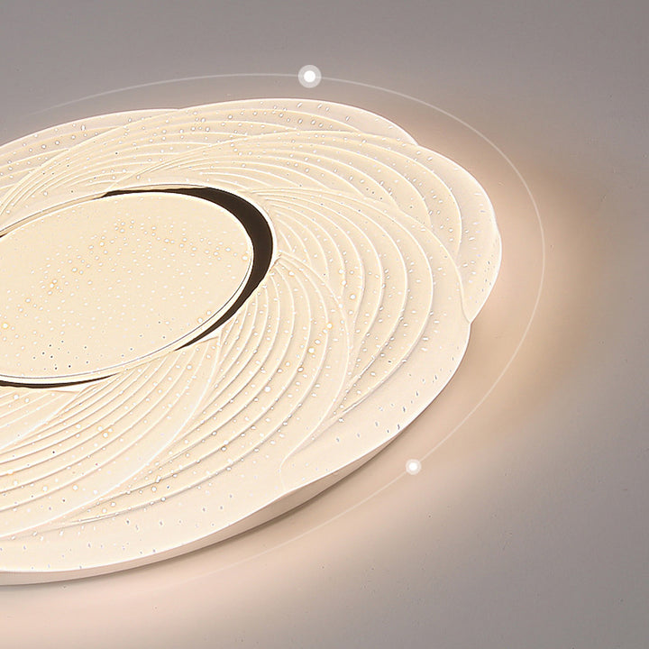 Modern Simplicity Iron Acrylic Square Round Petal LED Flush Mount Ceiling Light For Bedroom