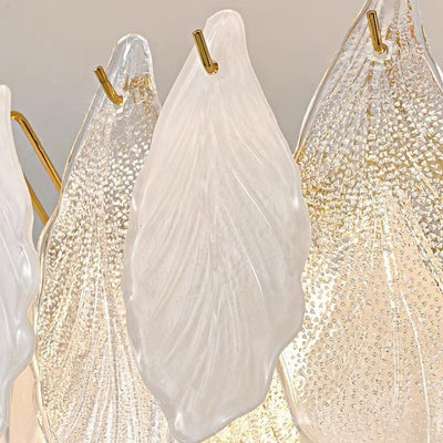 Modern Luxury Iron Frosted Glass Branch Leaves 6/8/9/12/15-Light Chandeliers For Living Room