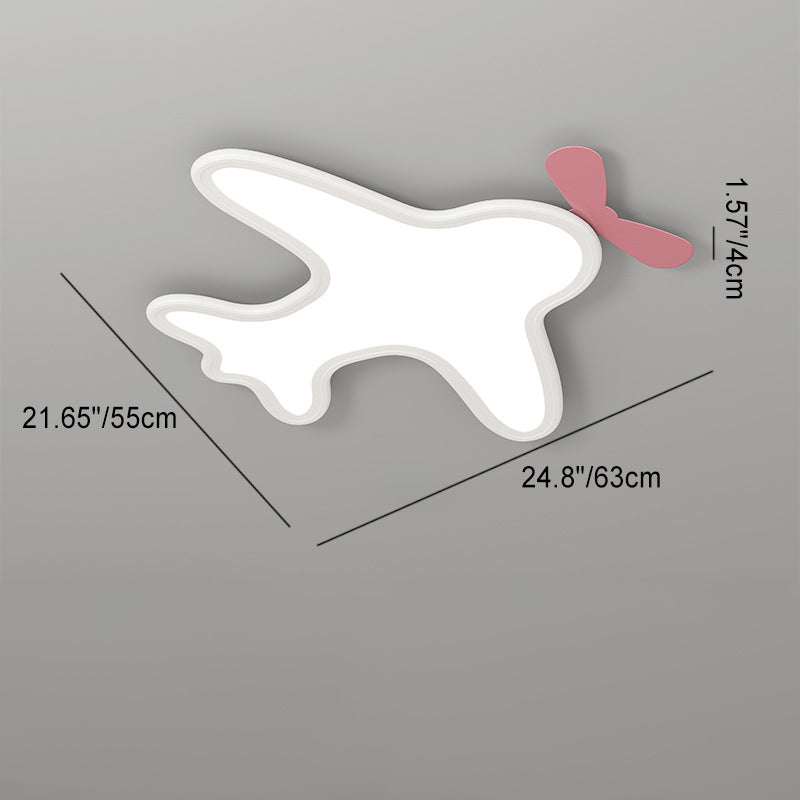 Plafonnier LED en acrylique et aluminium avec avion et ours cartoon créatif contemporain pour chambre d&