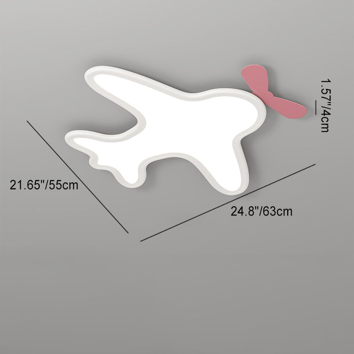 Plafonnier LED en acrylique et aluminium avec avion et ours cartoon créatif contemporain pour chambre d&
