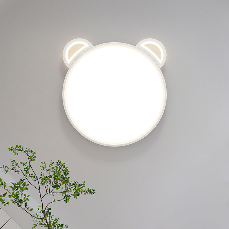 Plafonnier LED en acrylique et aluminium avec avion et ours cartoon créatif contemporain pour chambre d&