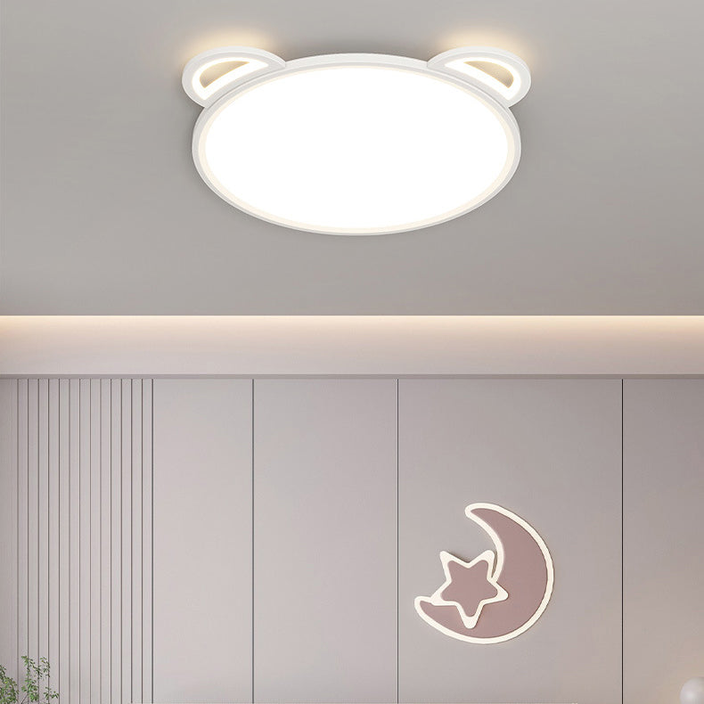 Plafonnier LED en acrylique et aluminium avec avion et ours cartoon créatif contemporain pour chambre d&