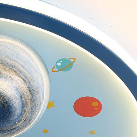 Lámpara de montaje semi-empotrado LED de PE de hierro contemporánea creativa de dibujos animados para niños redonda para dormitorio 