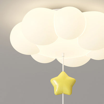 Luz de techo LED de montaje empotrado de hierro PE con estrella de luna de nube gatito para dormitorio creativo contemporáneo para niños 