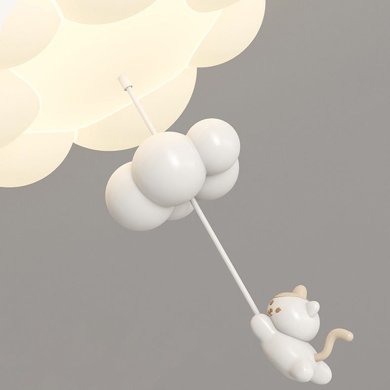 Luz de techo LED de montaje empotrado de hierro PE con estrella de luna de nube gatito para dormitorio creativo contemporáneo para niños 