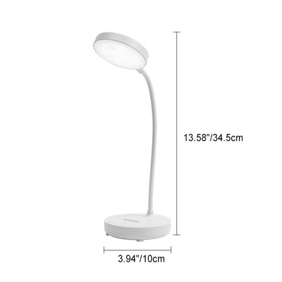 مصباح طاولة LED بلاستيكي USB مستدير محمول حديث وبسيط للدراسة 