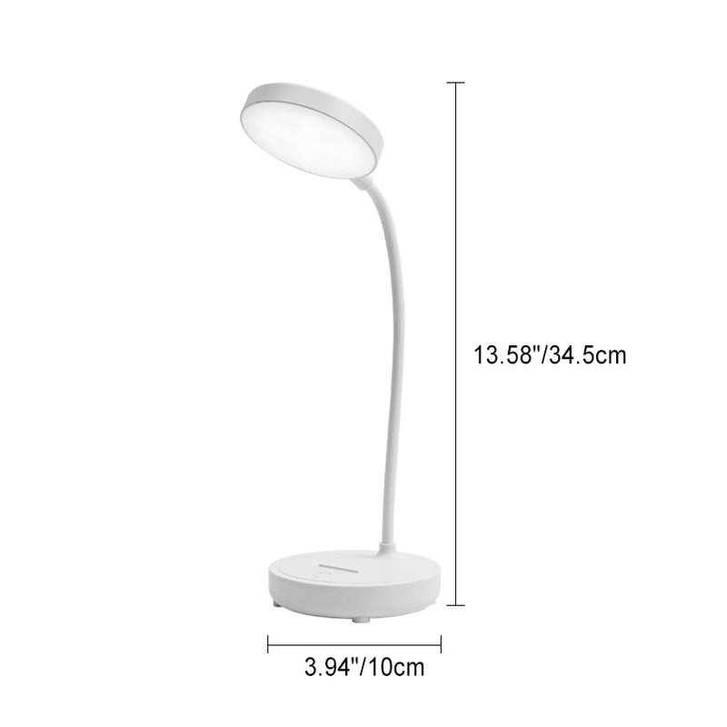 مصباح طاولة LED بلاستيكي USB مستدير محمول حديث وبسيط للدراسة 