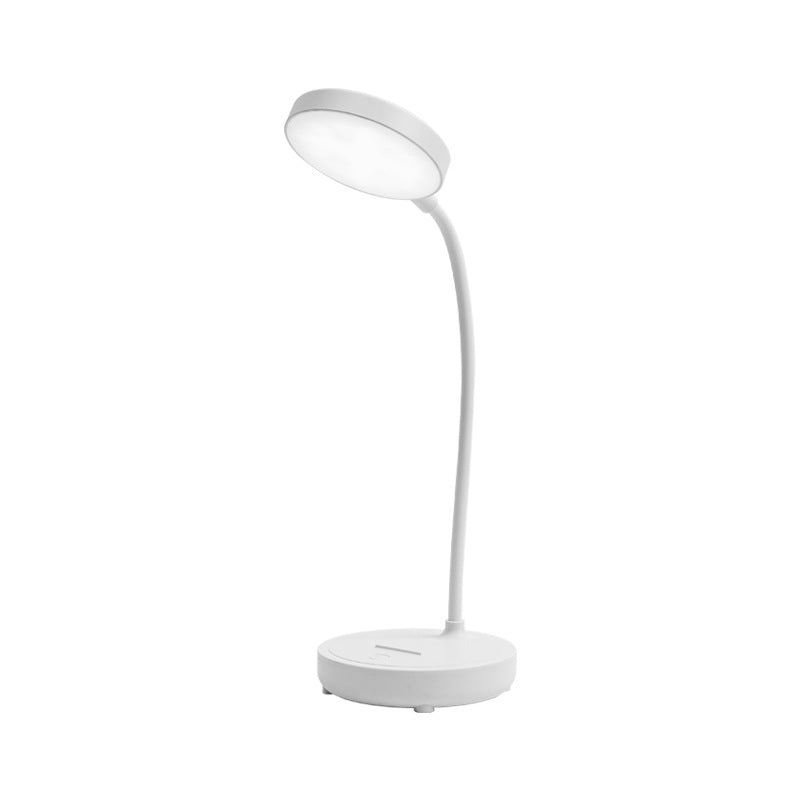 مصباح طاولة LED بلاستيكي USB مستدير محمول حديث وبسيط للدراسة 