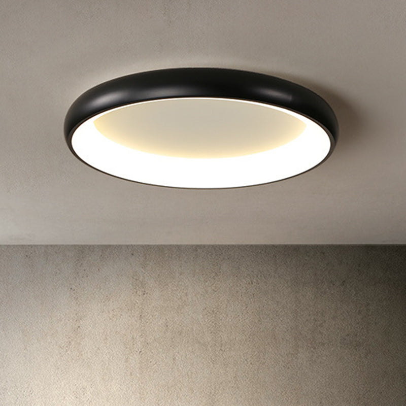 Plafonnier LED moderne minimaliste rond en aluminium avec abat-jour en acrylique pour chambre 