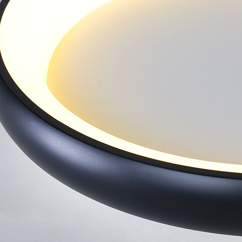 Plafonnier LED moderne minimaliste rond en aluminium avec abat-jour en acrylique pour chambre 