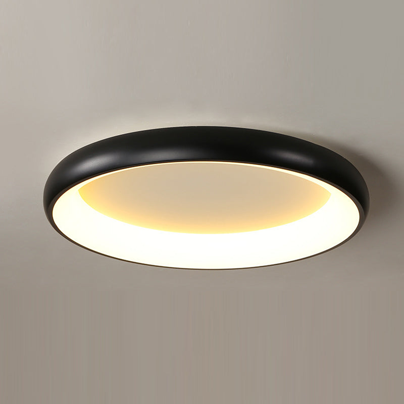 Plafonnier LED moderne minimaliste rond en aluminium avec abat-jour en acrylique pour chambre 