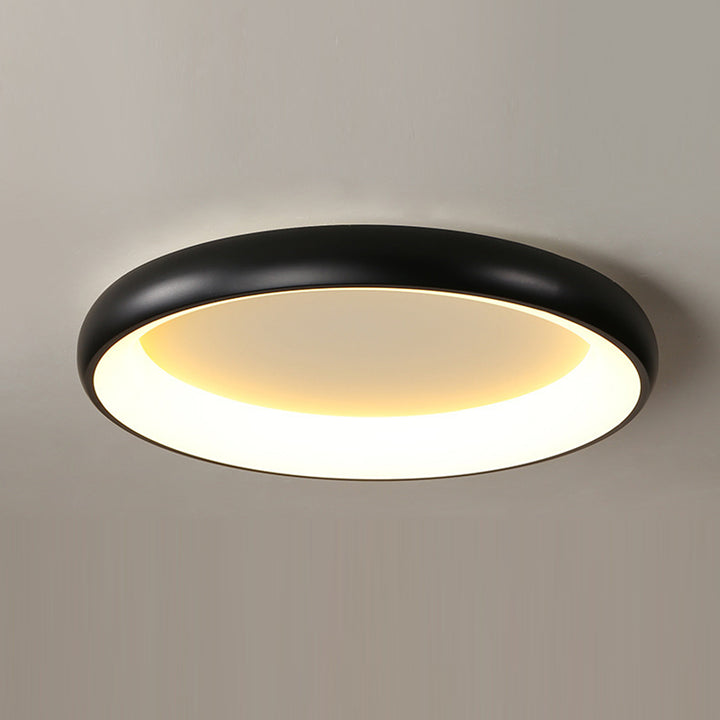 Plafonnier LED moderne minimaliste rond en aluminium avec abat-jour en acrylique pour chambre 