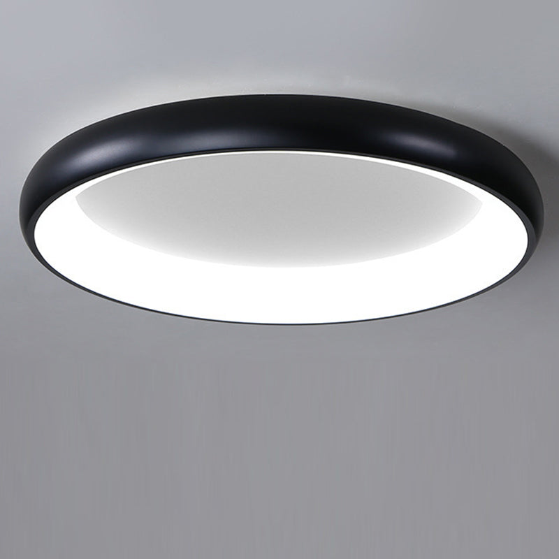 Plafonnier LED moderne minimaliste rond en aluminium avec abat-jour en acrylique pour chambre 
