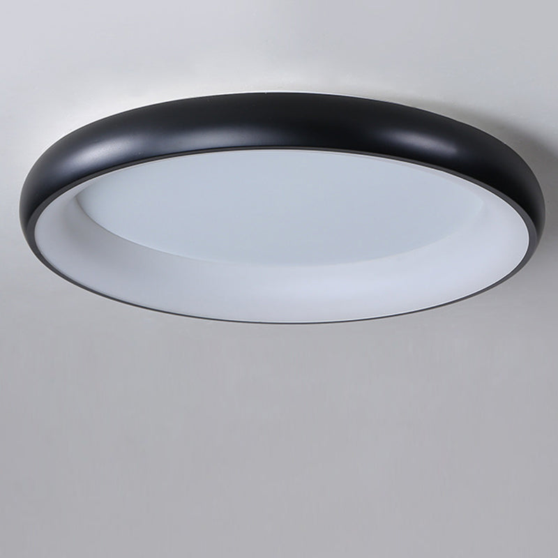Plafonnier LED moderne minimaliste rond en aluminium avec abat-jour en acrylique pour chambre 