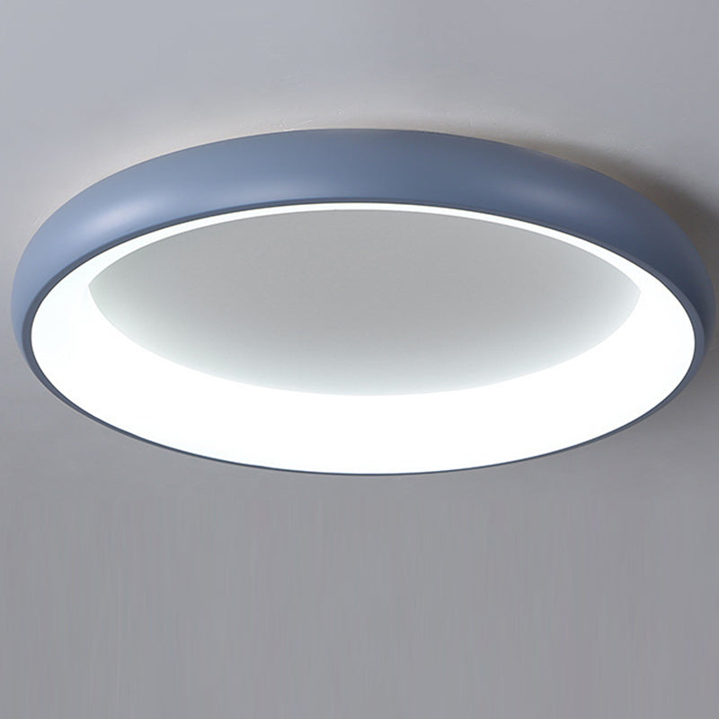 Plafonnier LED moderne minimaliste rond en aluminium avec abat-jour en acrylique pour chambre 