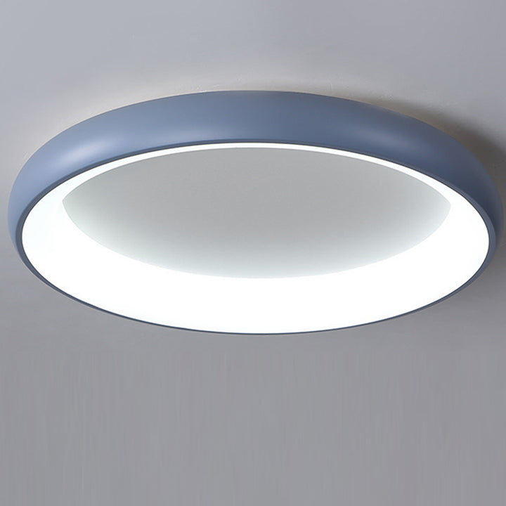 Plafonnier LED moderne minimaliste rond en aluminium avec abat-jour en acrylique pour chambre 