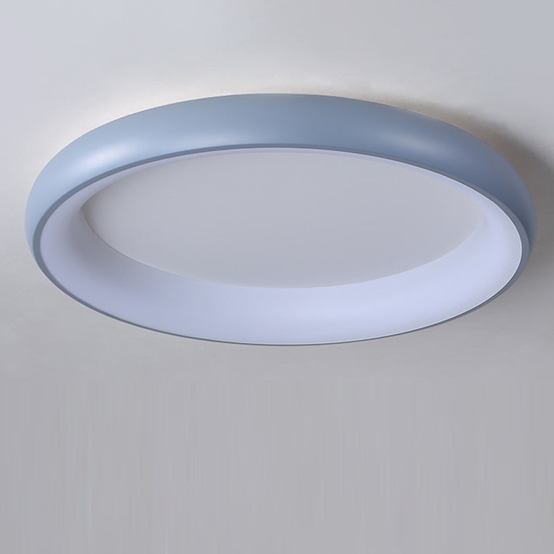 Plafonnier LED moderne minimaliste rond en aluminium avec abat-jour en acrylique pour chambre 
