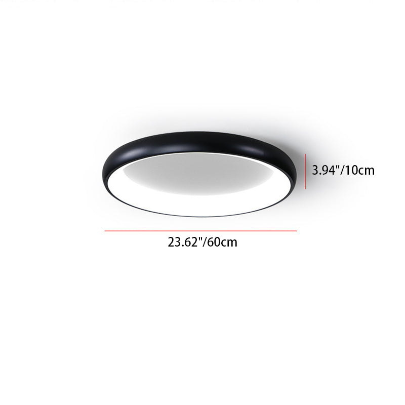 Plafonnier LED moderne minimaliste rond en aluminium avec abat-jour en acrylique pour chambre 
