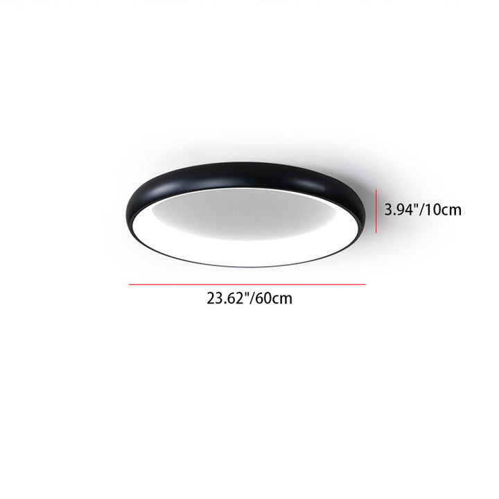 Plafonnier LED moderne minimaliste rond en aluminium avec abat-jour en acrylique pour chambre 