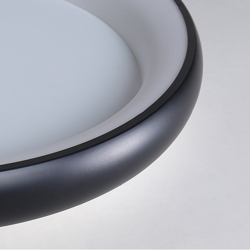 Plafonnier LED moderne minimaliste rond en aluminium avec abat-jour en acrylique pour chambre 