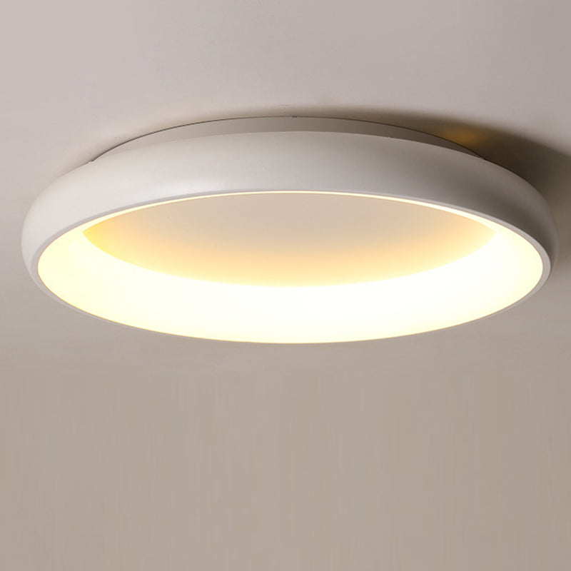 Plafonnier LED moderne minimaliste rond en aluminium avec abat-jour en acrylique pour chambre 