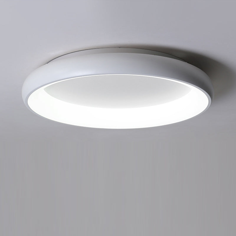 Plafonnier LED moderne minimaliste rond en aluminium avec abat-jour en acrylique pour chambre 