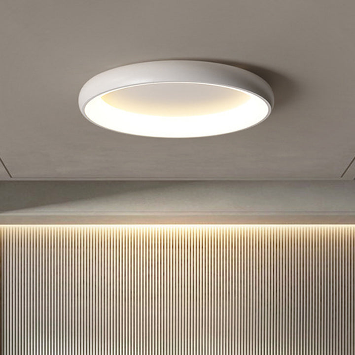 Plafonnier LED moderne minimaliste rond en aluminium avec abat-jour en acrylique pour chambre 