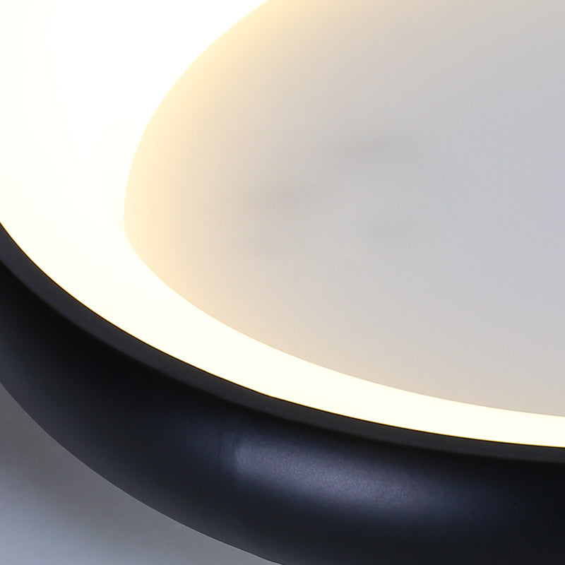 Plafonnier LED moderne minimaliste rond en aluminium avec abat-jour en acrylique pour chambre 