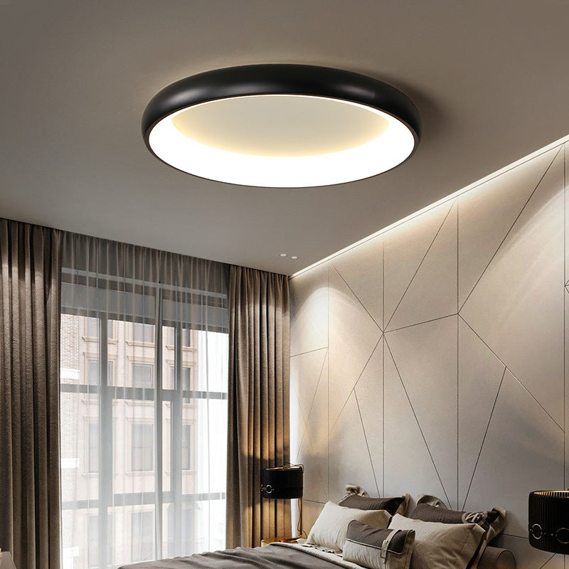 Plafonnier LED moderne minimaliste rond en aluminium avec abat-jour en acrylique pour chambre 