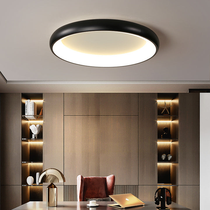 Plafonnier LED moderne minimaliste rond en aluminium avec abat-jour en acrylique pour chambre 