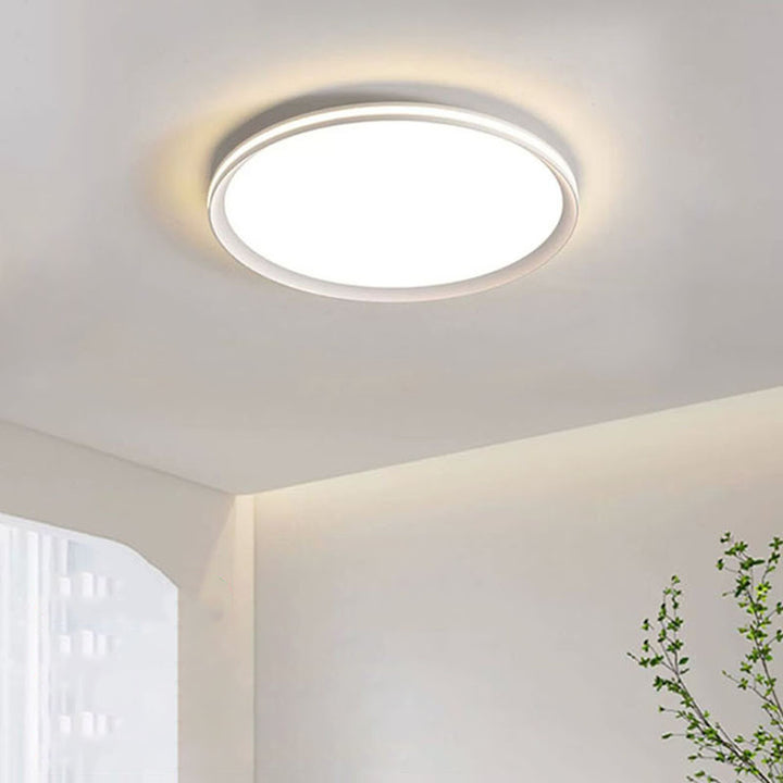 Plafonnier LED rond minimaliste moderne en aluminium avec abat-jour en PVC pour chambre à coucher 