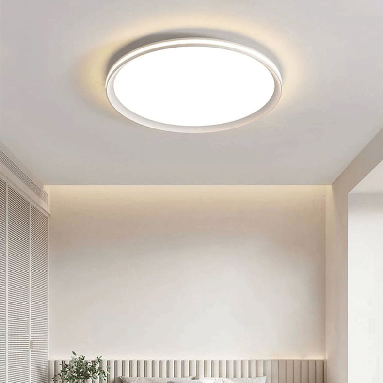 Luz de techo LED de montaje empotrado con pantalla de PVC de aluminio cuadrada redonda minimalista moderna para dormitorio 