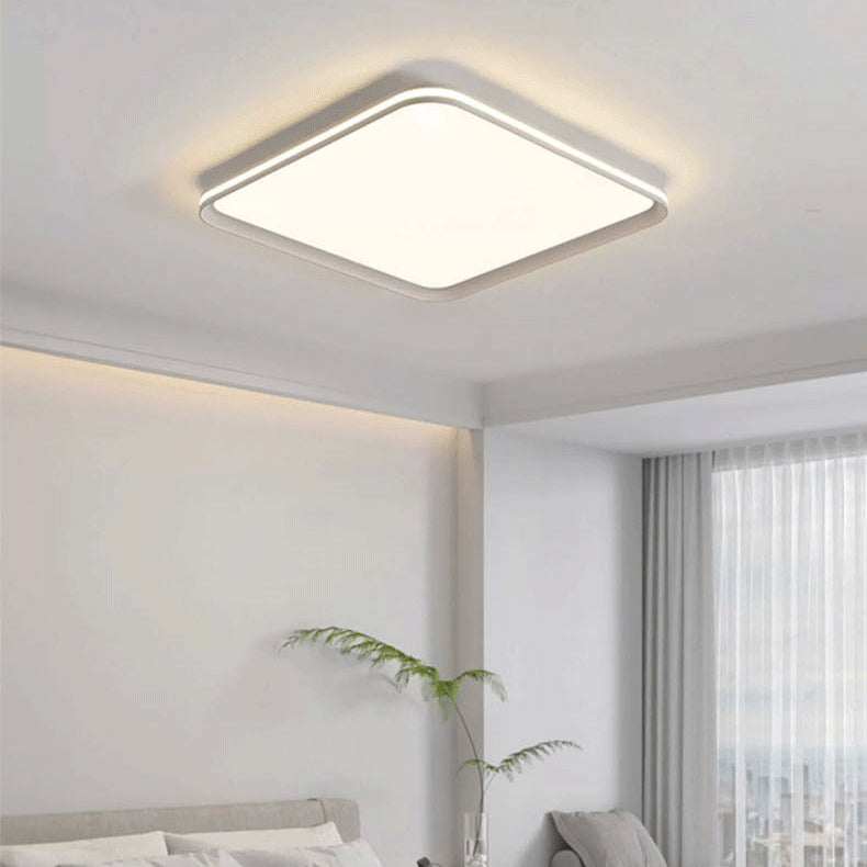 Luz de techo LED de montaje empotrado con pantalla de PVC de aluminio cuadrada redonda minimalista moderna para dormitorio 