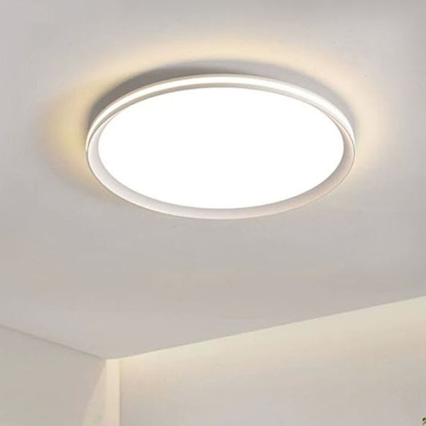 Plafonnier LED rond minimaliste moderne en aluminium avec abat-jour en PVC pour chambre à coucher 