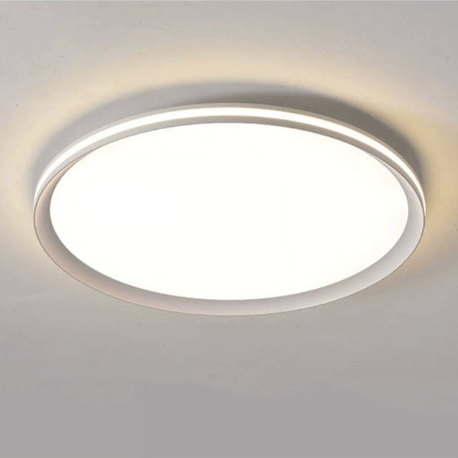 Plafonnier LED rond minimaliste moderne en aluminium avec abat-jour en PVC pour chambre à coucher 