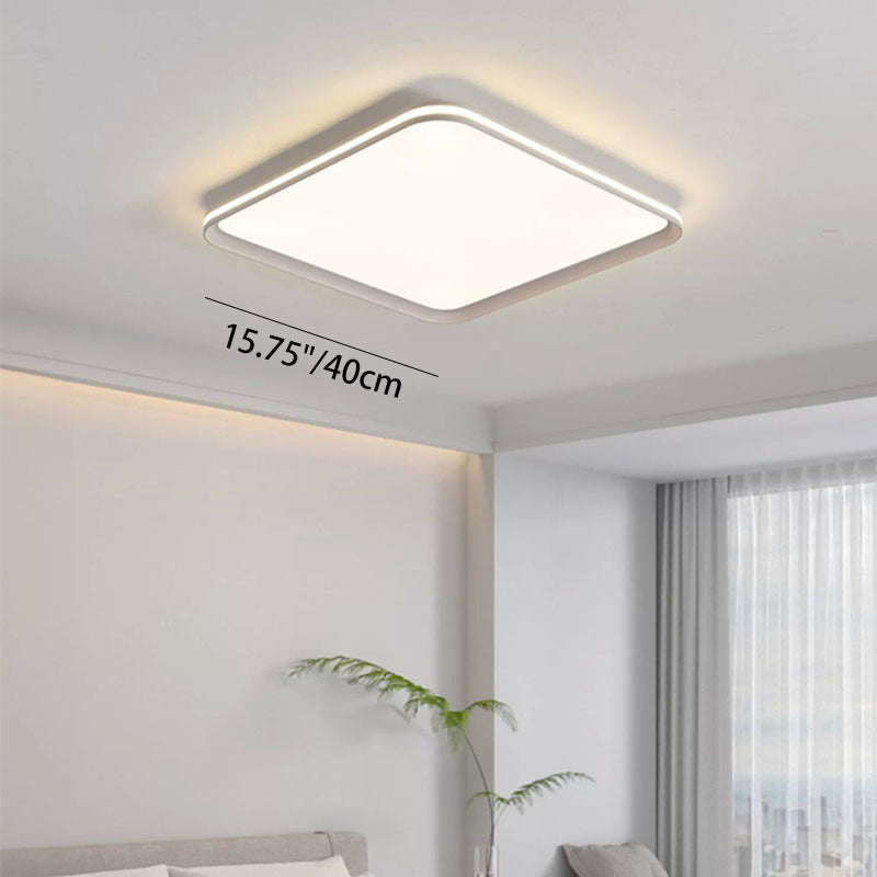 Luz de techo LED de montaje empotrado con pantalla de PVC de aluminio cuadrada redonda minimalista moderna para dormitorio 