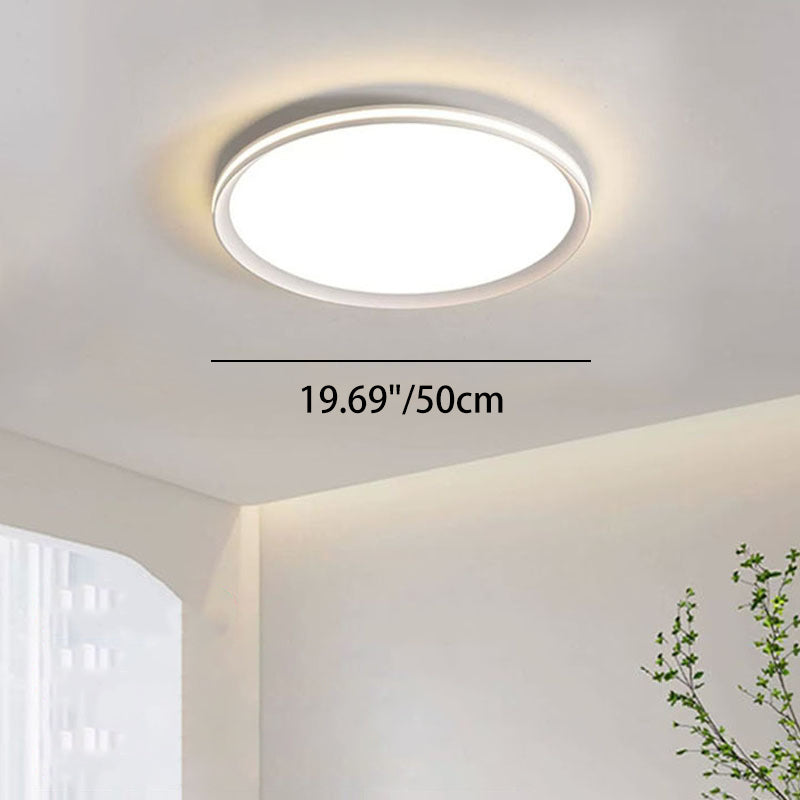 Luz de techo LED de montaje empotrado con pantalla de PVC de aluminio cuadrada redonda minimalista moderna para dormitorio 
