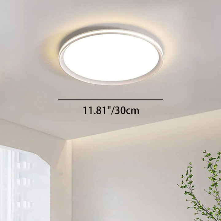 Plafonnier LED rond minimaliste moderne en aluminium avec abat-jour en PVC pour chambre à coucher 