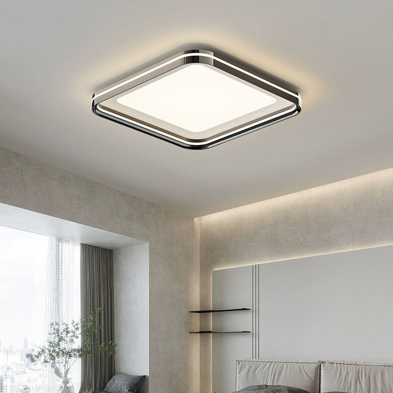 Moderne Minimalistische Runde Quadratische Rechteckige Eisen PVC LED Deckenleuchte für das Schlafzimmer 