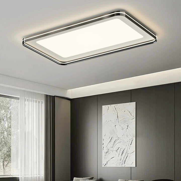 Moderne Minimalistische Runde Quadratische Rechteckige Eisen PVC LED Deckenleuchte für das Schlafzimmer 