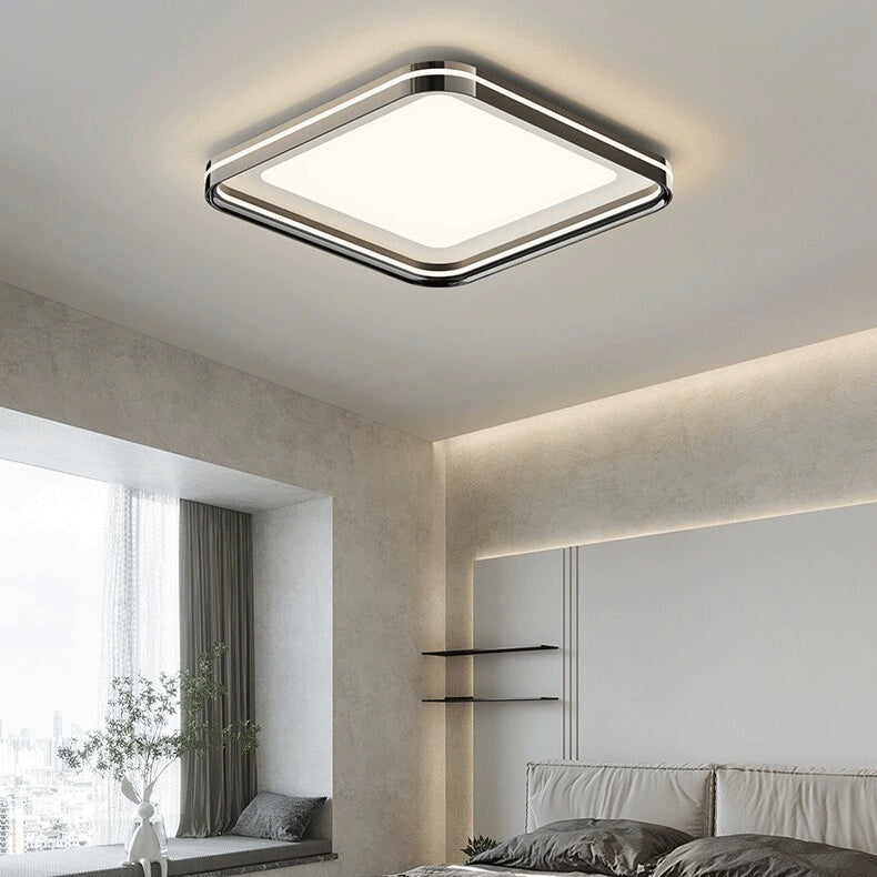 Moderne Minimalistische Runde Quadratische Rechteckige Eisen PVC LED Deckenleuchte für das Schlafzimmer 
