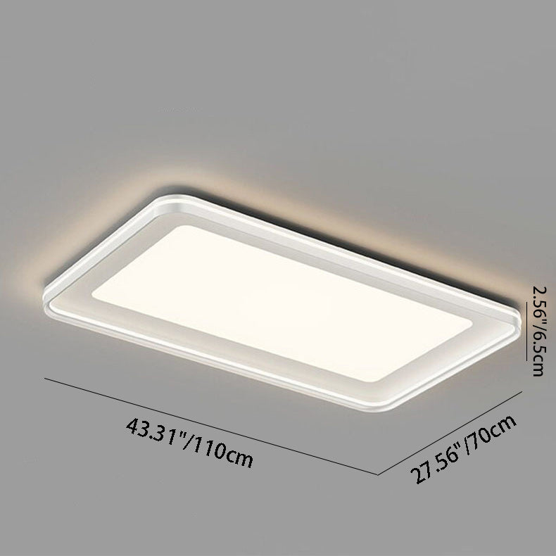 Moderne Minimalistische Runde Quadratische Rechteckige Eisen PVC LED Deckenleuchte für das Schlafzimmer 