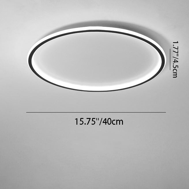Plafonnier LED rond minimaliste moderne en fer, aluminium et acrylique pour chambre 